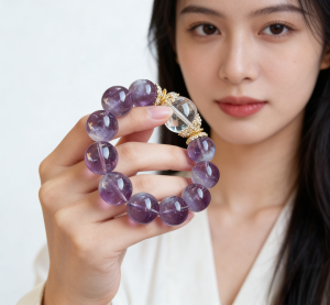 紫煙蝶夢水晶手串